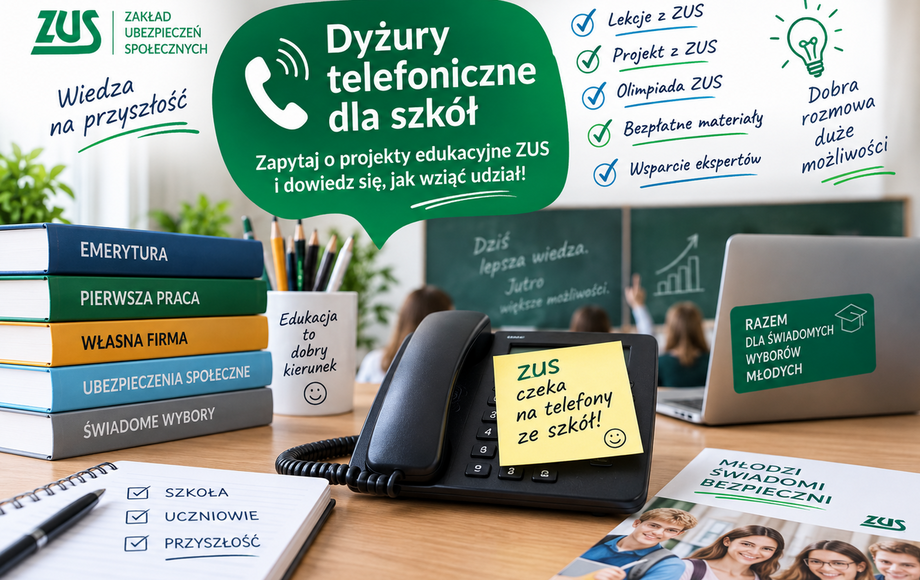 ZUS uruchamia dyżury telefoniczne dla szkół w Bydgoszczy i Toruniu