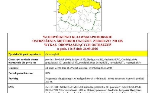 Zdjęcie do Wojew&oacute;dzkie Centrum Zarządzania Kryzysowego w Bydgoszczy informuje